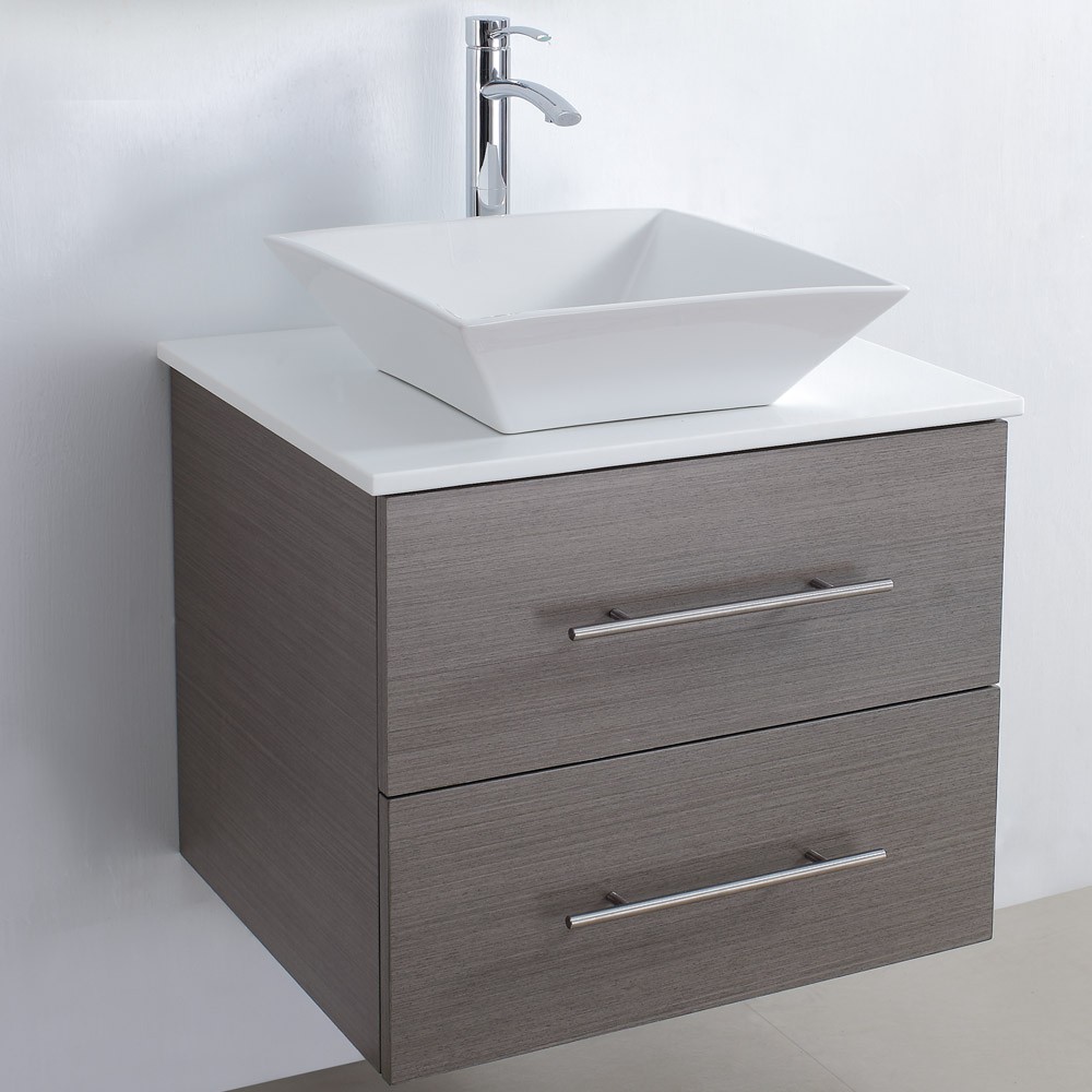 Wood veneer bathroom cabinet SW-V002